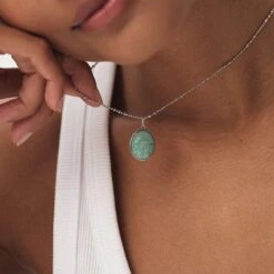 Pendentif SCARABÉ AMAZONITE -Agatha Soldes Boutique 02850055 650 TU M1
