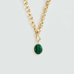 Pendentif SCARABÉ MALACHITE -Agatha Soldes Boutique 02880065 658 TU 04
